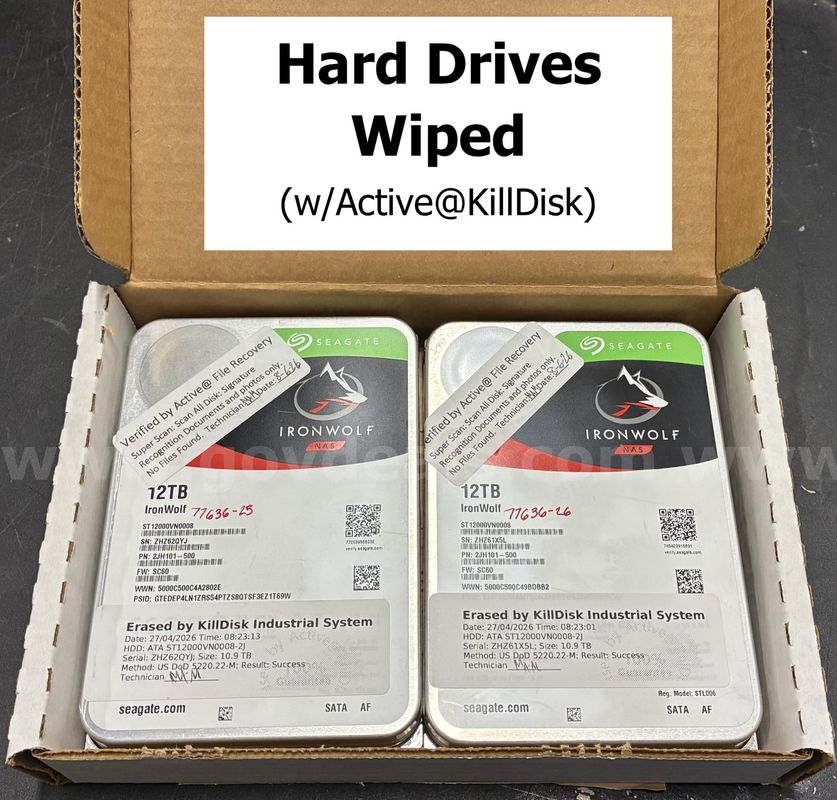 Two 3.5" SATA 12TB Seagate Hard Drives (Wiped) (427-30)