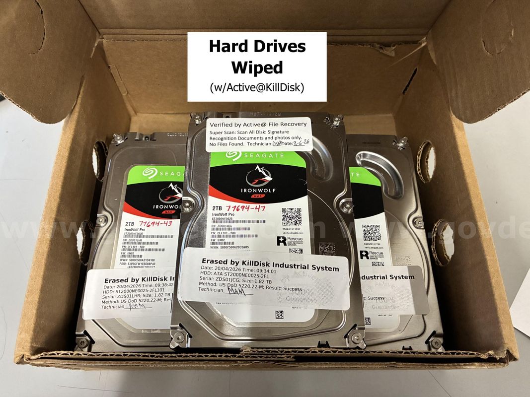 Lot of 5 Hard Drives: 3.5" SATA Seagate 2TB (Wiped) (427-34)