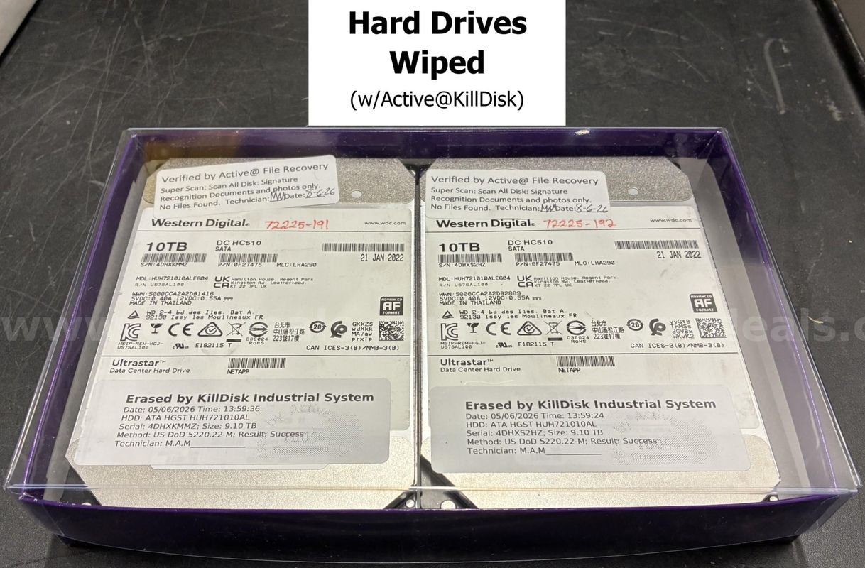 Lot of 2 Hard Drives: 3.5" SATA Western Digital 10TB (Wiped) (427-40)