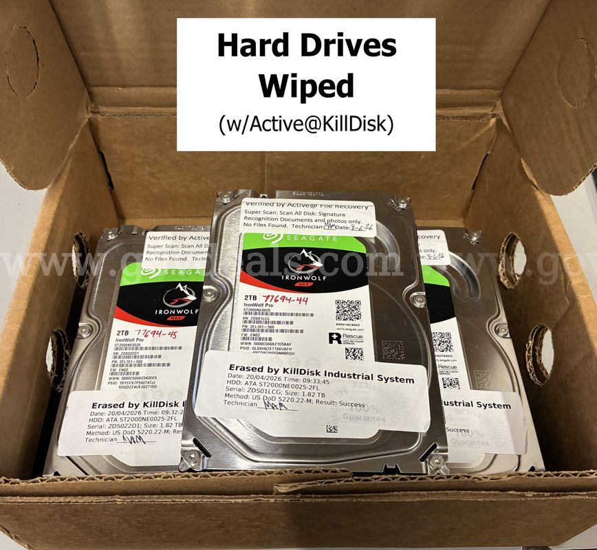 Lot of 5 Hard Drives: 3.5" SATA 2TB Seagate (Wiped) (427-44)