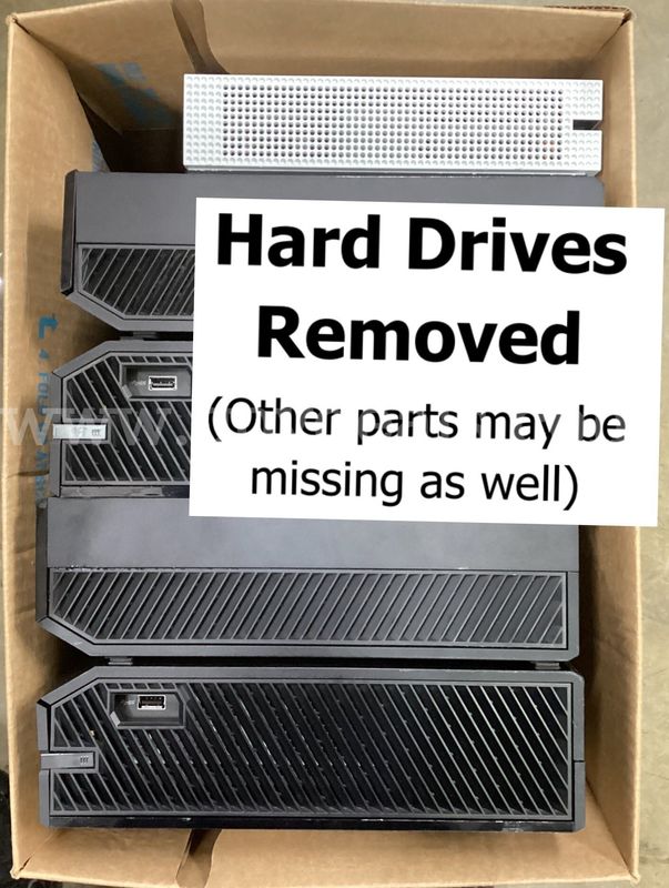 Lot of 8 Xbox One Consoles, Kinects, and Power Supply (Hard Drives Removed) (429-5)