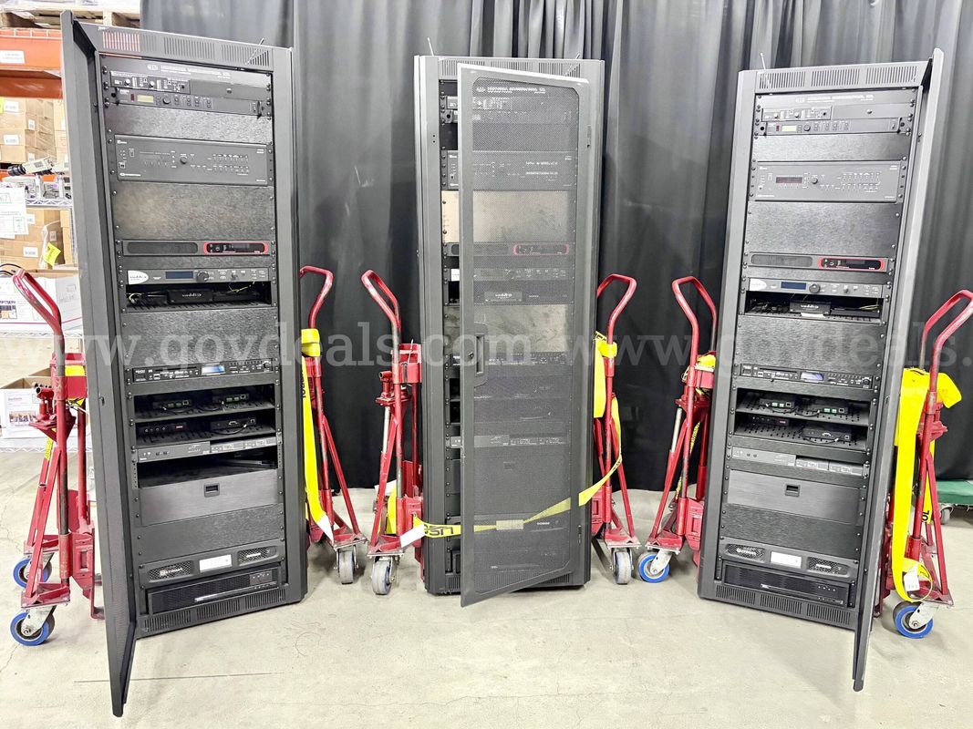 Lot of 3 Electronics Enclosures with AV Equipment (430-29)