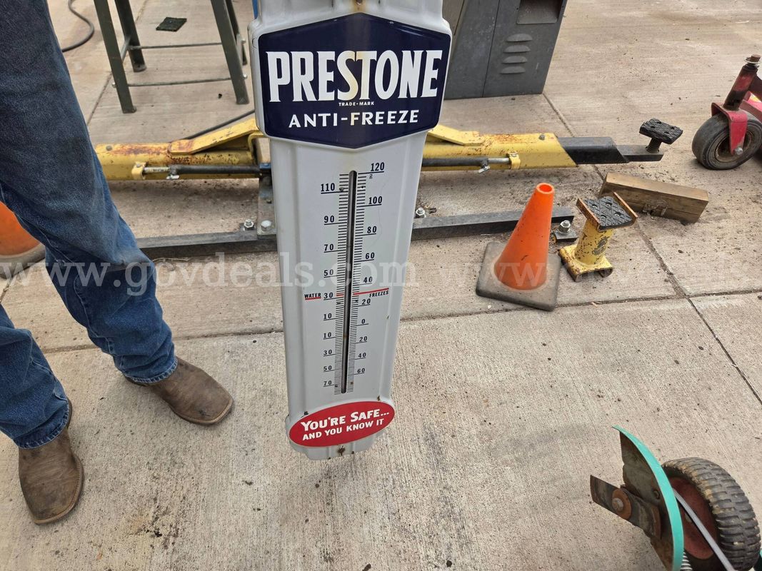 Vintage Prestone Anti-Freeze Advertising Thermometer Sign