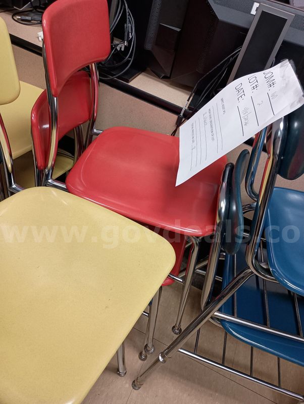 8 Metal Various Colored Chairs
