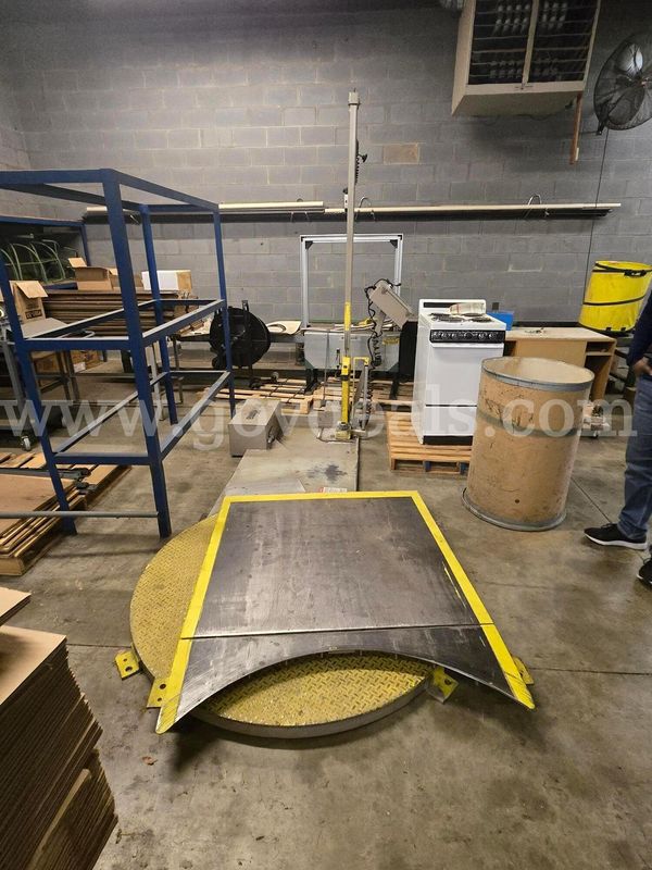 1995 ITW Mima H/LP Stretch Wrap Machine w/ ramp and automatic turn table