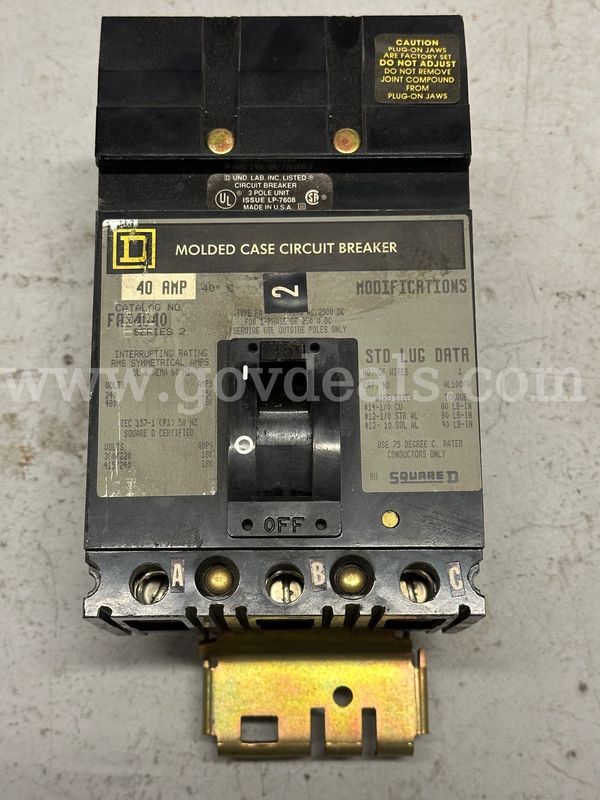 Molded Case Circuit Breaker (40 AMP)/PRE-OWNED/DS18436/98489/DSP