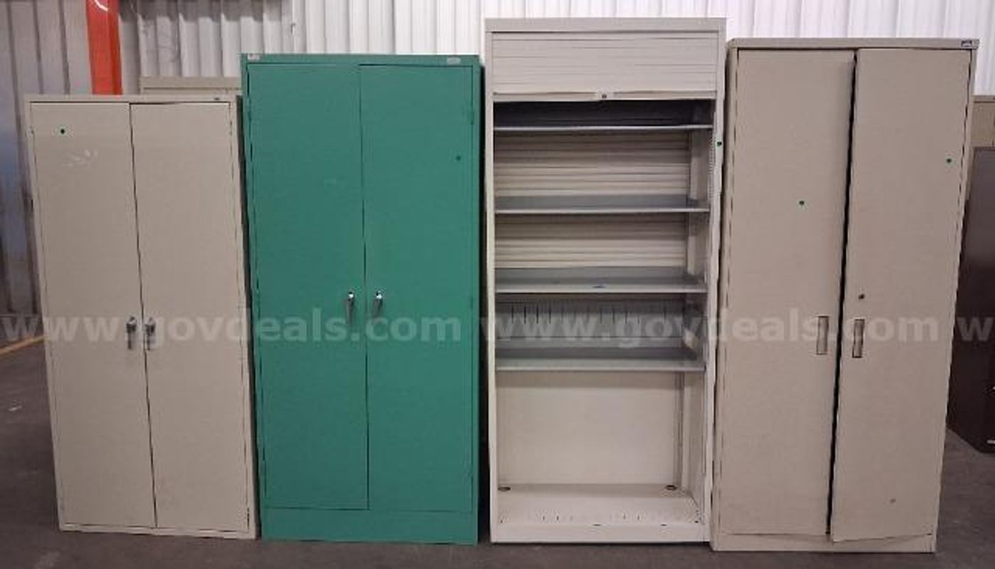 4 Tall Metal Shelving Units with Doors/PRE-OWNED/DS18633/99277/DSP