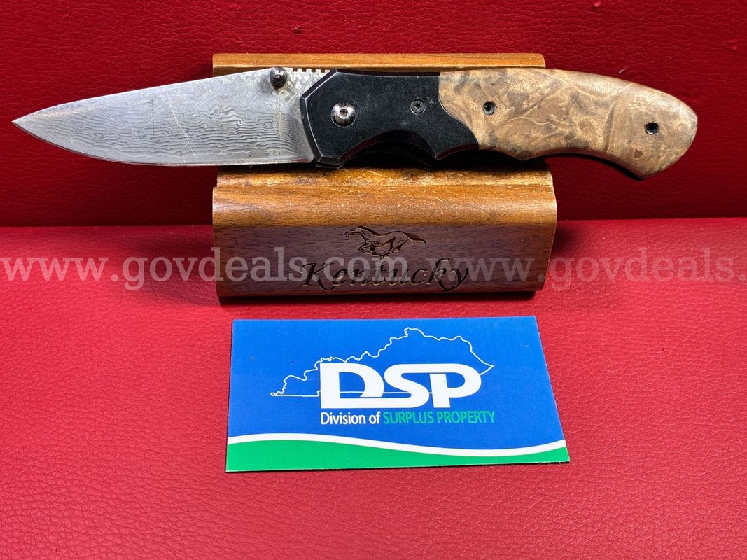 BucknBear Army Linerlock Damascus Style Knife/PRE-OWNED/DS18766/99937/TSA