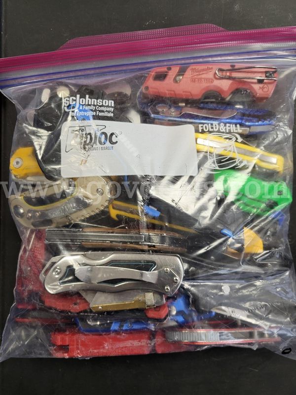 Assortment of utility knives and box cutters