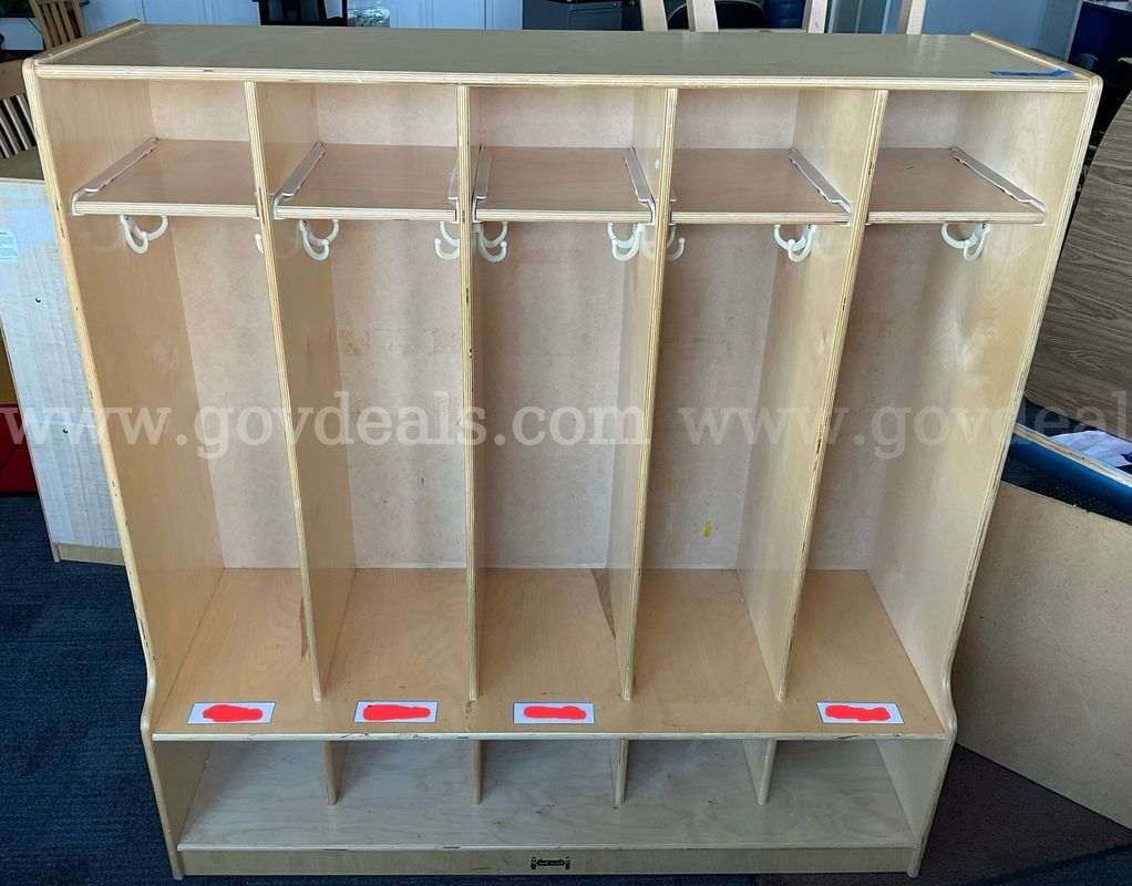 Jonti-Craft 5-Section Wooden Coat Locker with Storage - #5