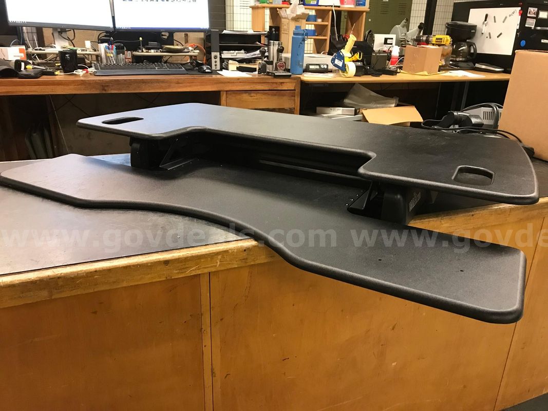 Lot of (5) Varidesk Sit/Stand Desk Toppers & (1) Generic Sit/Stand Desk Topper