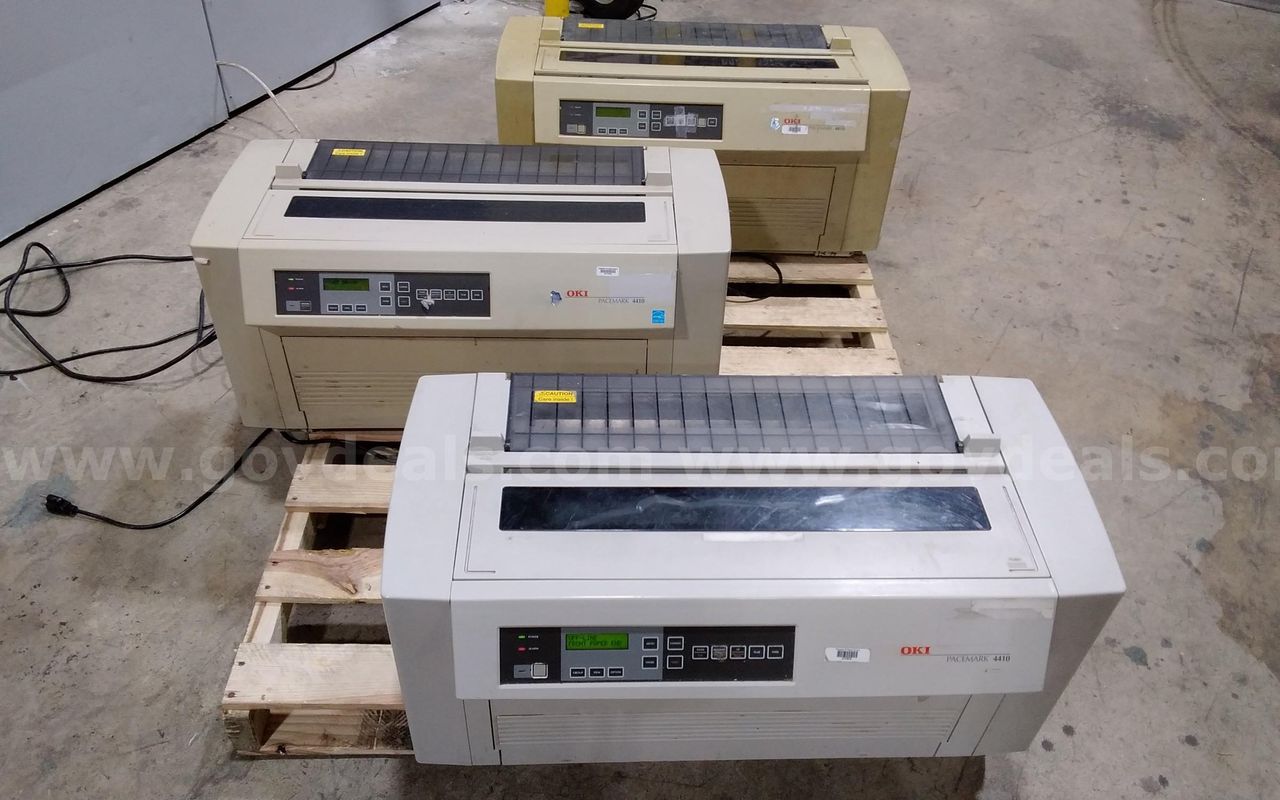 Lot of (3) Oki Pacemark 4410 DOT Matix printers.