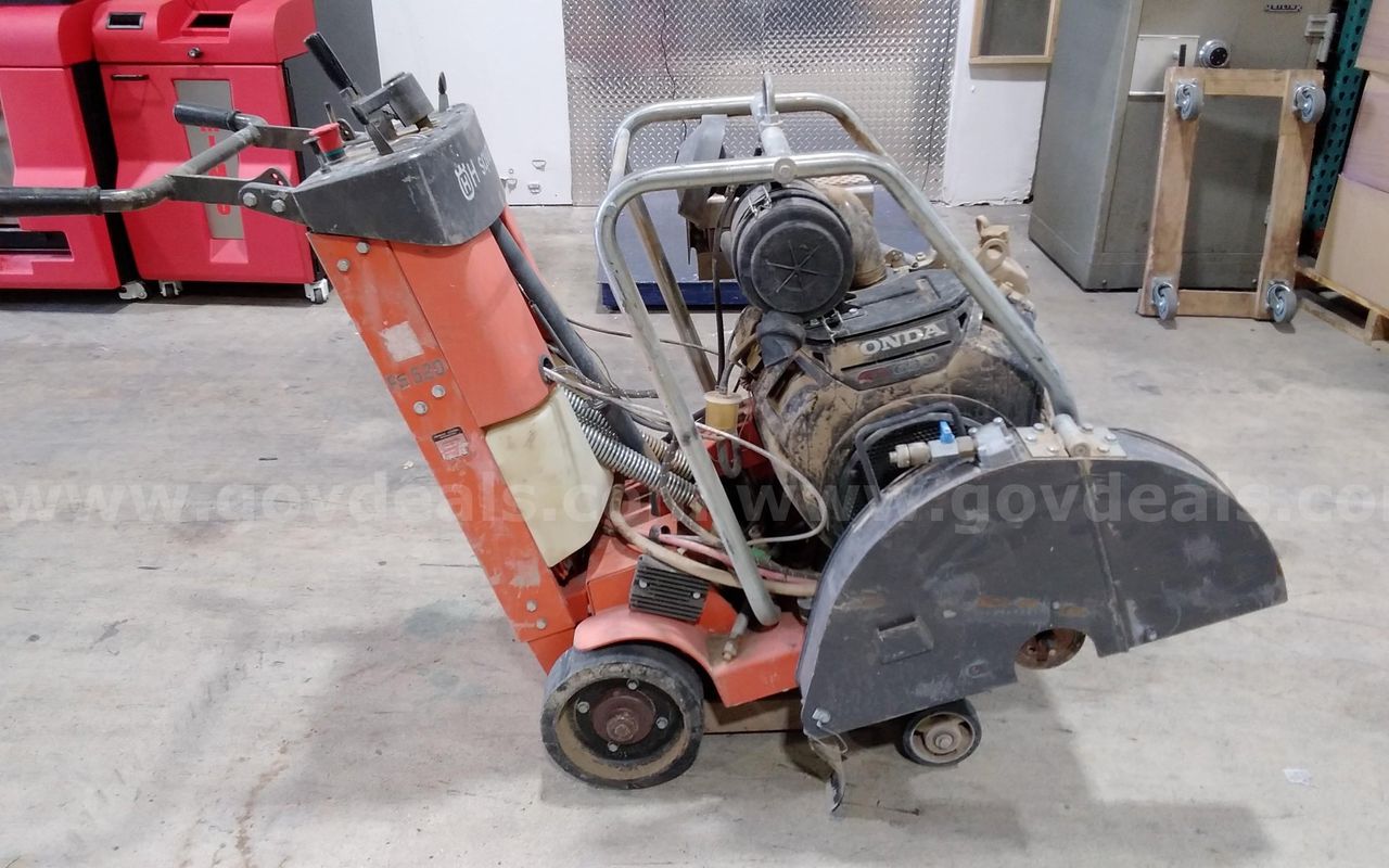 Husqvarna FS520 walk behind flat saw, powered by a Honda GX630 gasoline engine.