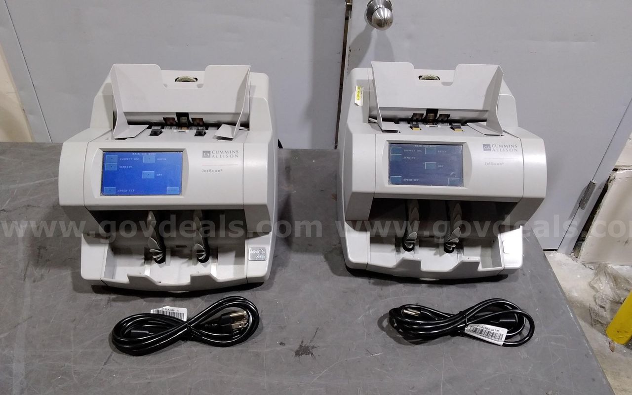 Lot of (2) Cummins Allison JetScan 4065ES currency counter.