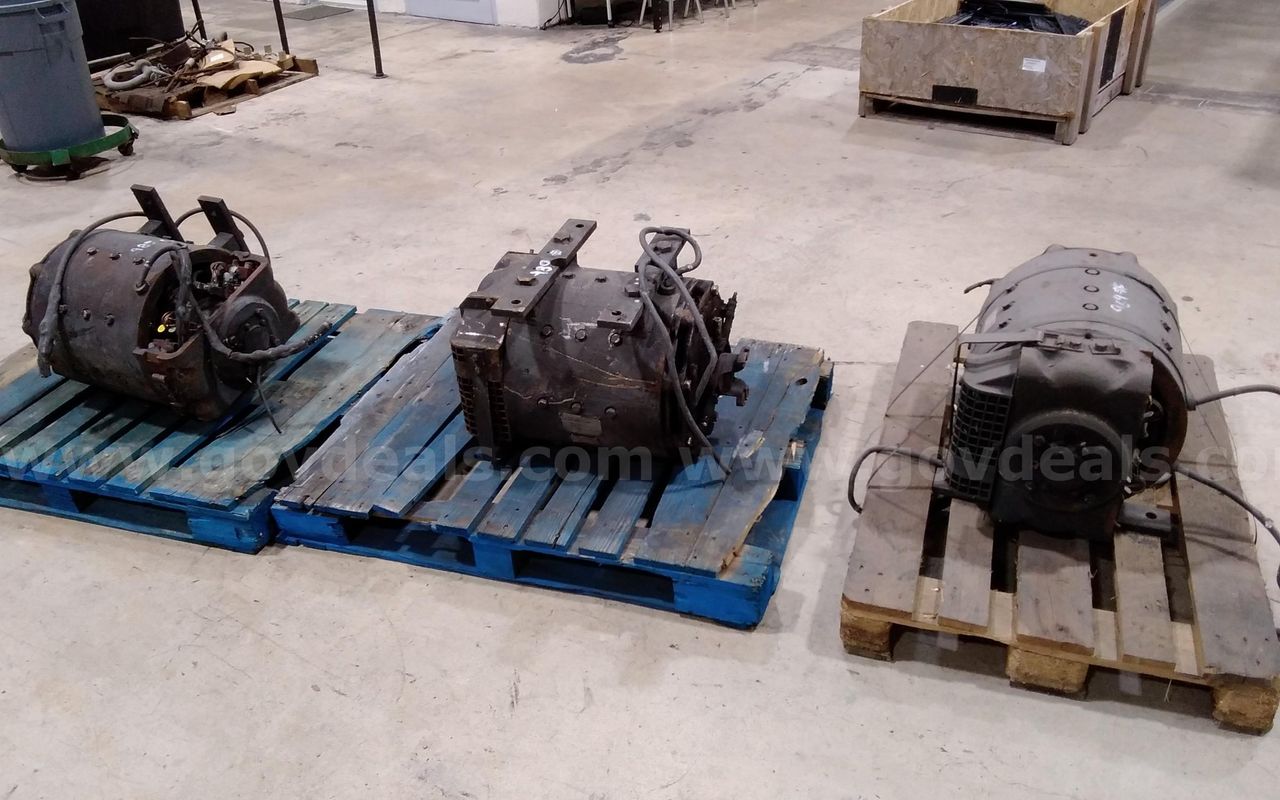 Lot of (3) electric train traction motors. All scrap.