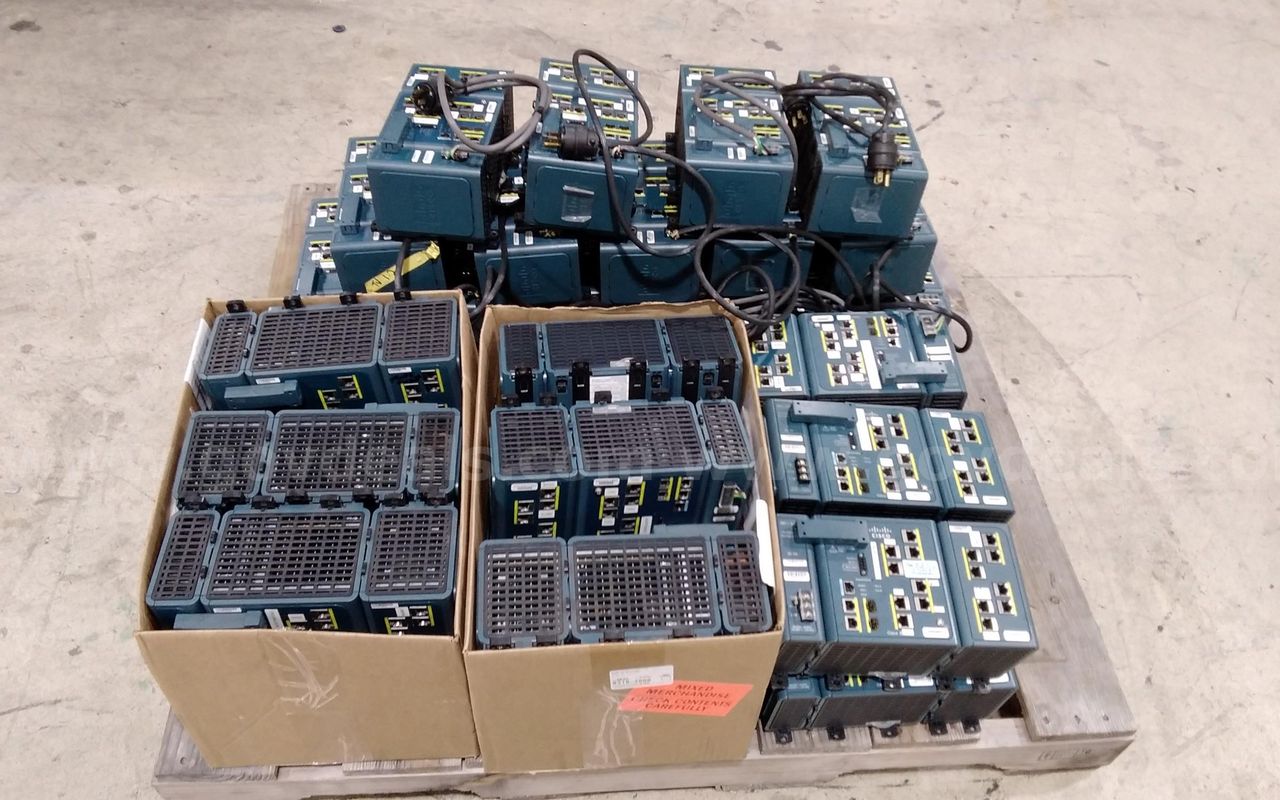 Lot of (33) Cisco IE-3000-TC industrial ethernet switches.