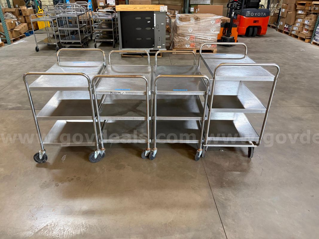 Lot of 4 Stainless Steel Carts