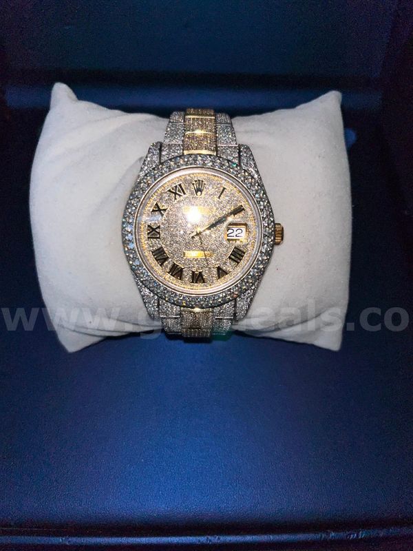 Iced Out Rolex DateJust watch
