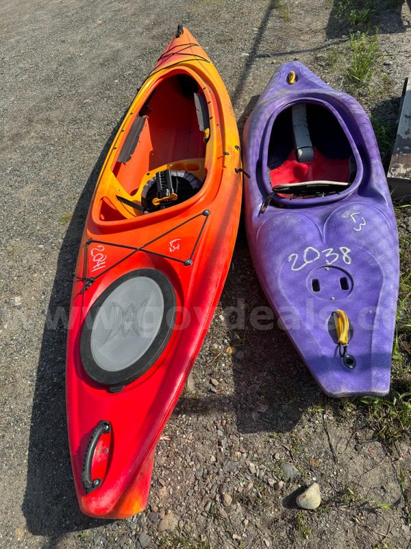 Lot of 2 Used Kayaks – L.L. Bean Manatee 100 DLX & Riot Brand (Inventory #2044 & #2038)