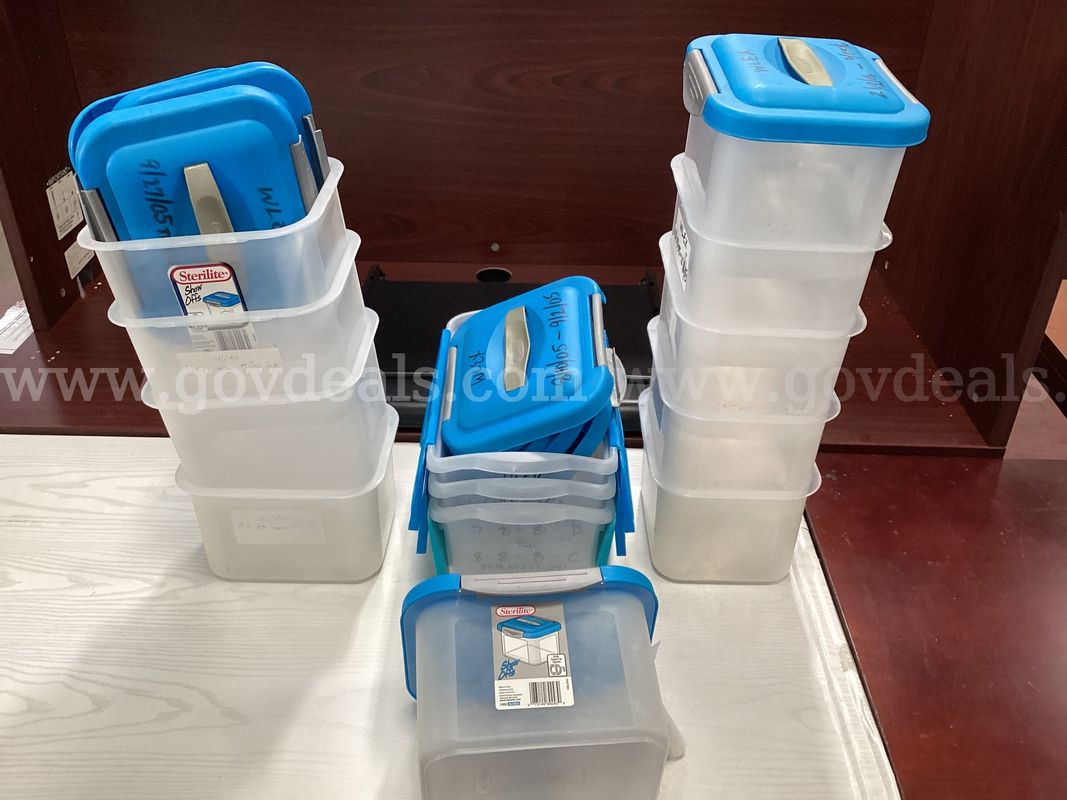 13 - Plastic Boxes w/Lids.