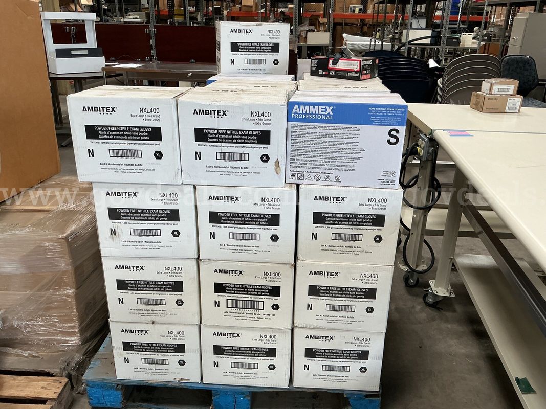 Pallet Containing Nitrile & Latex Gloves. (Assorted Sizes and Makes)