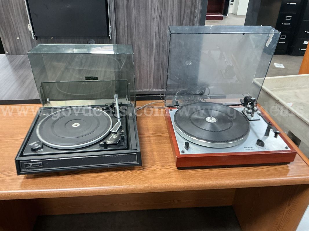 Garrard SP20 B and a Thorens TD166 Mk II Professional Turntables.