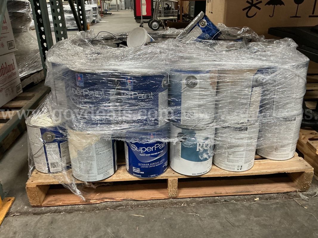 Pallet of Partial Cans of Paint