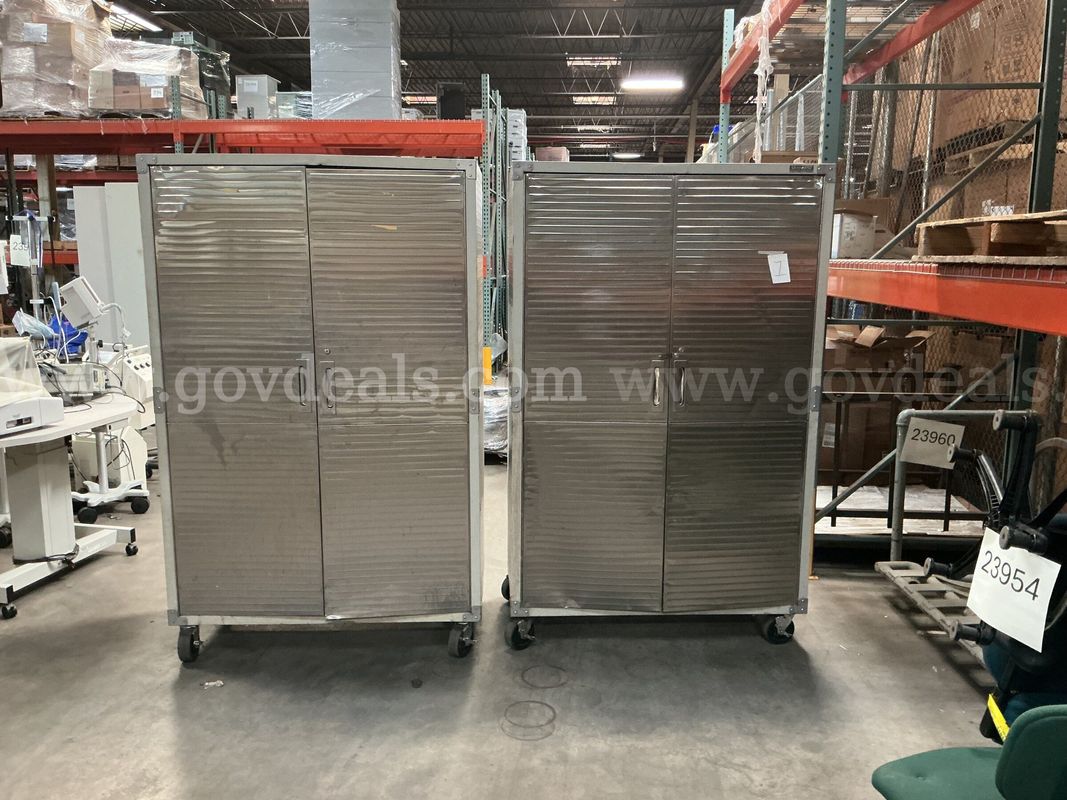 2 - Rolling Metal Cabinets.