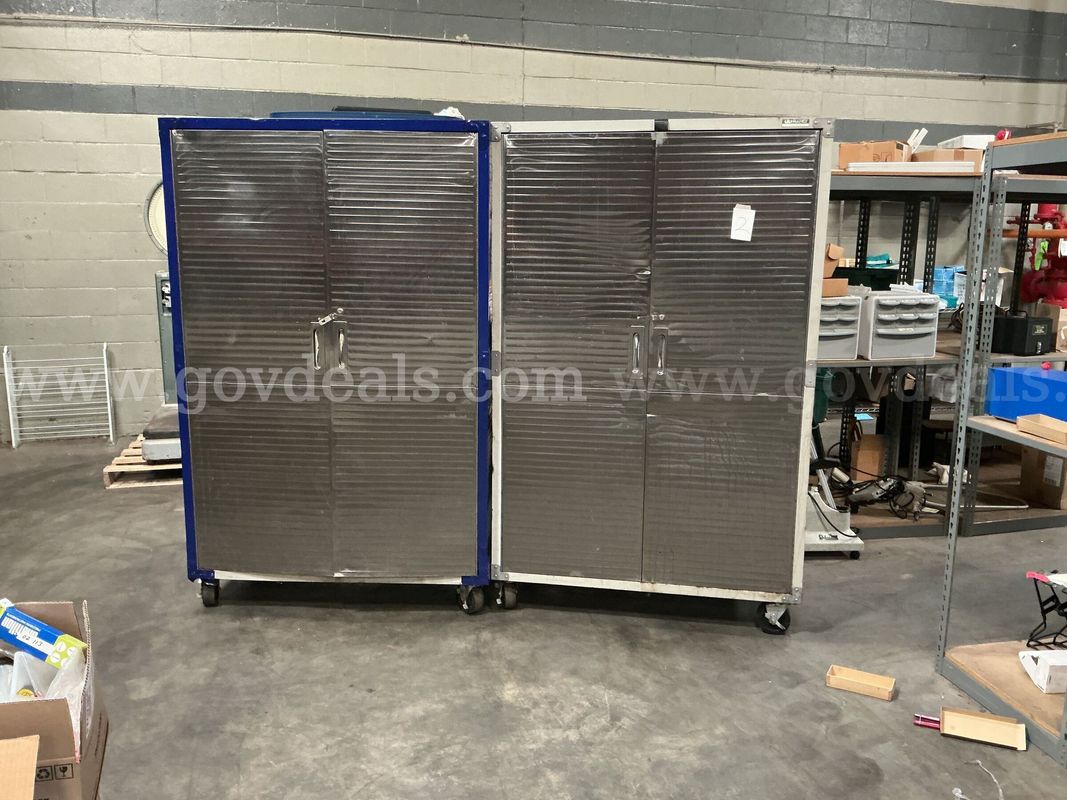 2 - Rolling Metal Cabinets.