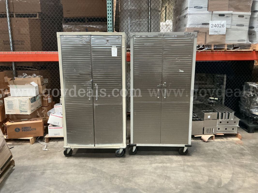 2 - Rolling Metal Cabinets.