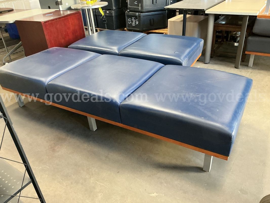 2 - Leather Upholstered Benches.