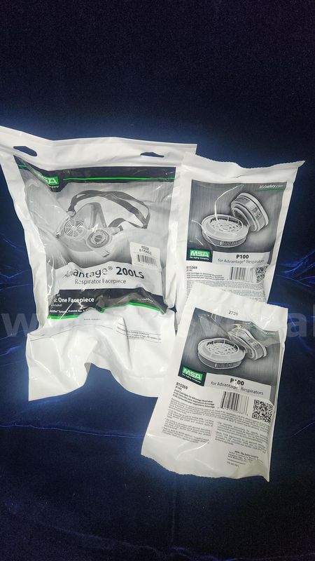 PPE. (1) Advantage 200LS Respirator Facepiece, (2pks) P100 Respirator Cartridges