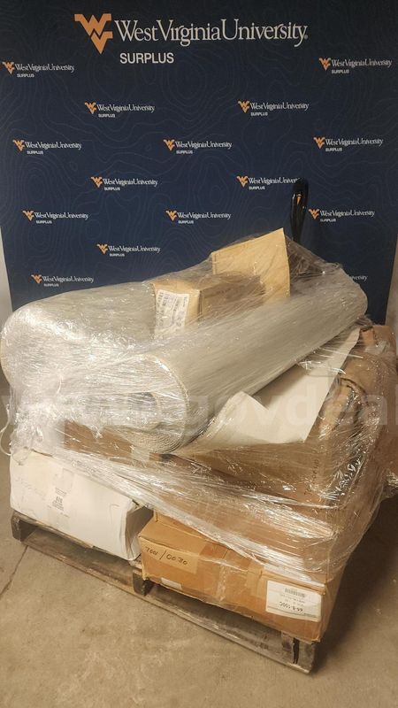 Surplus pallet. Asbestos corrugated paper rolls/Multiple size Poly liners/Boot covers