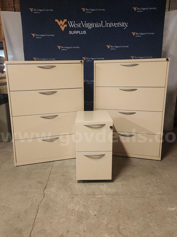 Set of 3. Locking Filing cabinets
