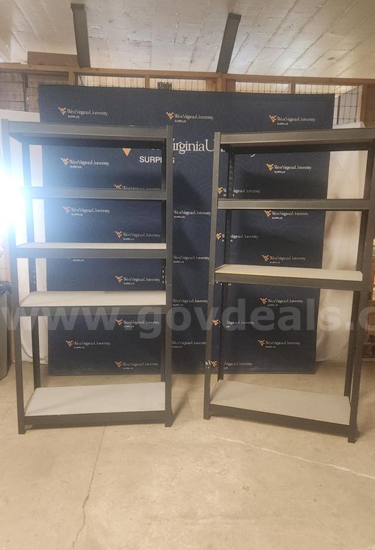 Set of metal shelving
