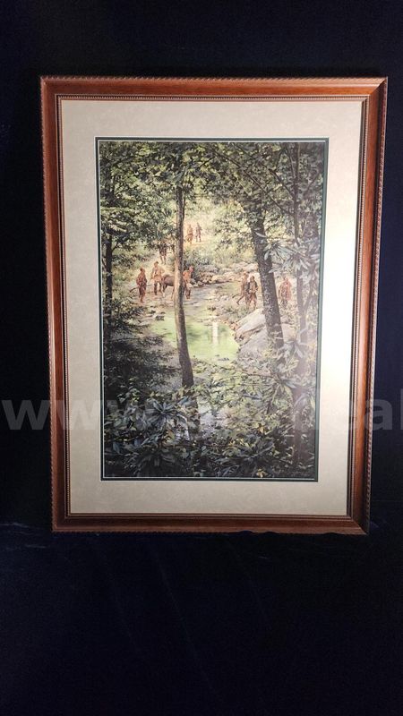 Robert Griffing signed framed litho "On the Great Trail"