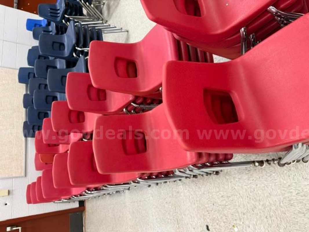 90 red student chairs - small