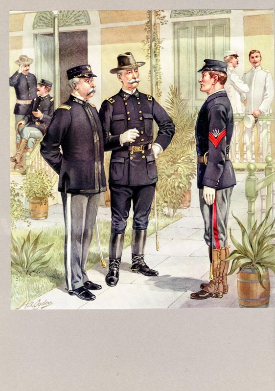 Lot of 6 American Military Costume Prints
