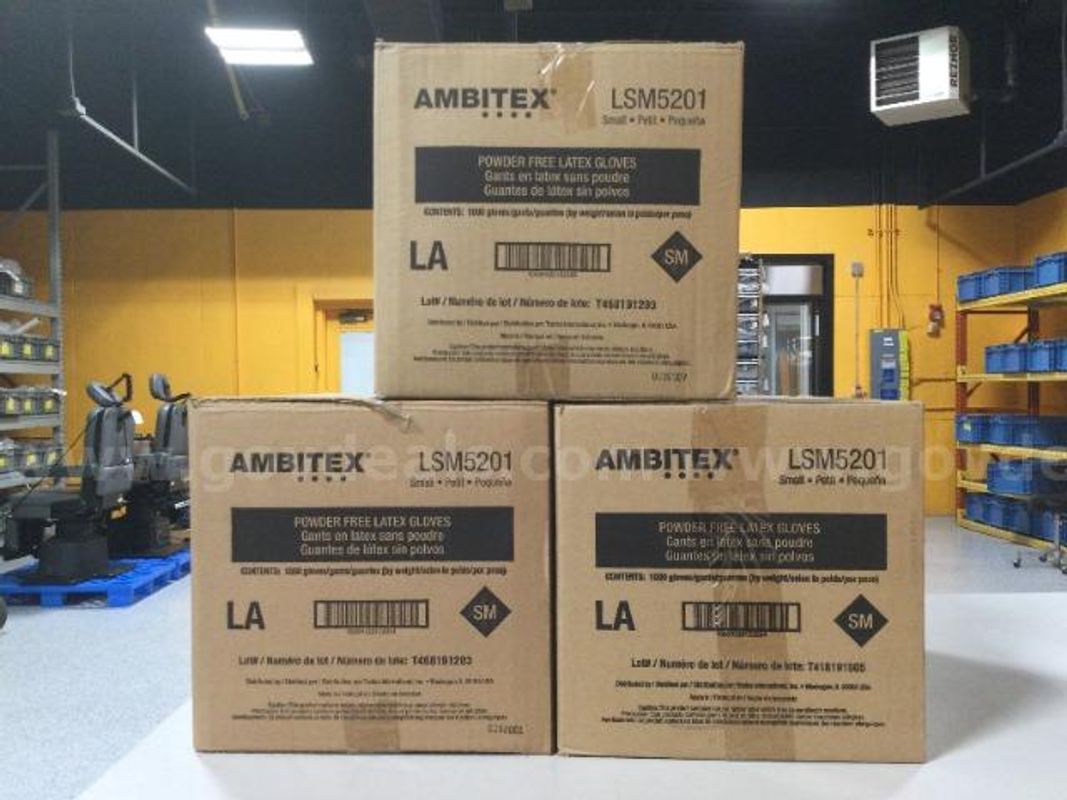 3 Cases of Ambitex LSM5201 Small Power Free Latex Gloves