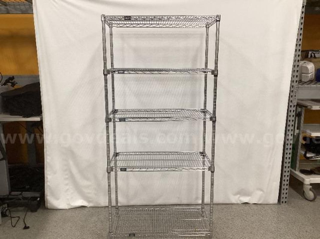 Nexel 5 Shelf Chrome Wire Shelving Unit