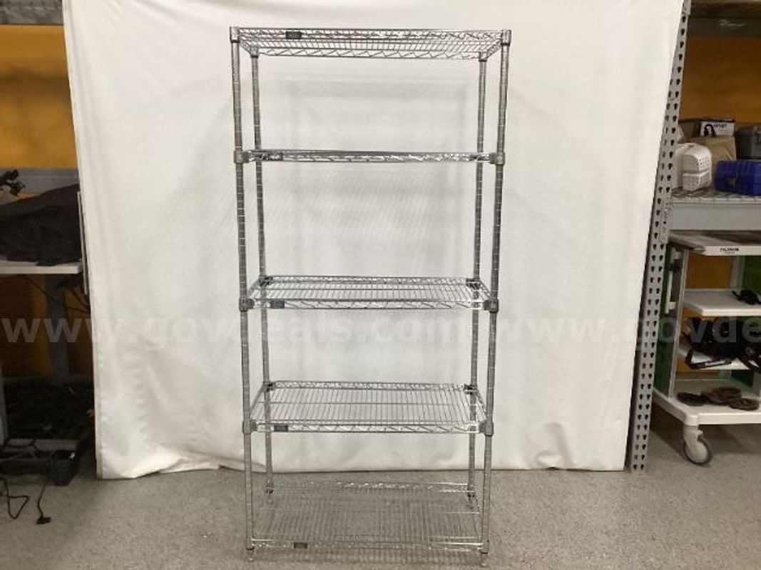 Nexel 5 Shelf Chrome Wire Shelving Unit