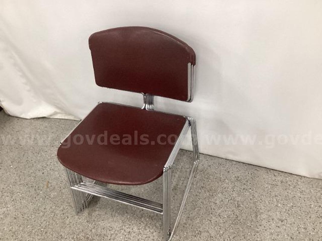 Set of 5 Vintage Steelcase Max Stacker Chairs