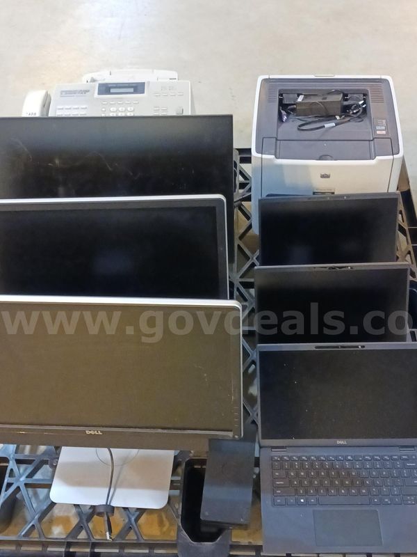3 Dell Laptops, 3 Dell Monitors, 1 Fax Machine, 1 Printer, 1 Docking Station