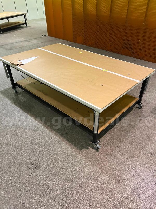 Industrial Adjustable Pattern Cutting Table / Fabric Work Table on Casters - Pick Up in Los Angeles