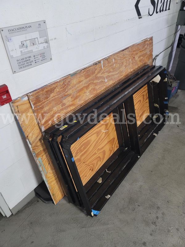 Lot of 4 Industrial Pattern/Cutting Tables on Metal Frames – Pickup in Los Angeles 90015