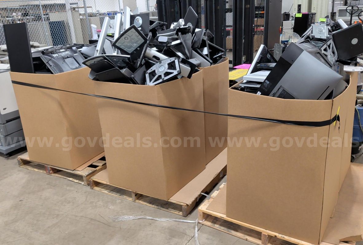 6 Bins of Monitors & Stands