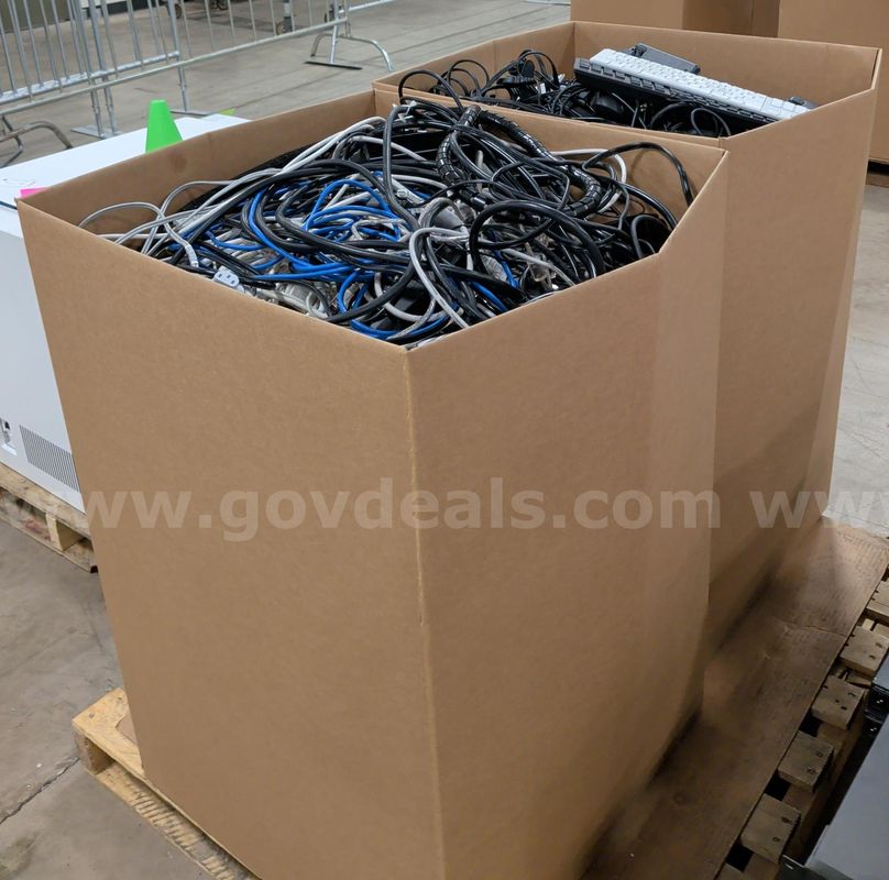 2 Bins of Cables, Keyboards and other Components