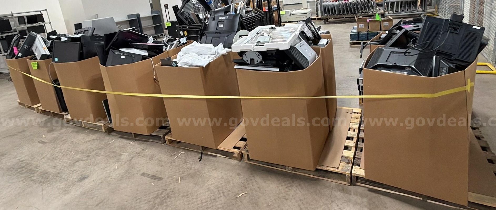 14 Bins of Monitors & Stands