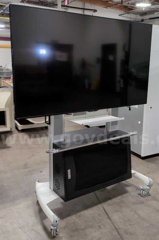 Large Flat Screen TV with Mobile AV Cart