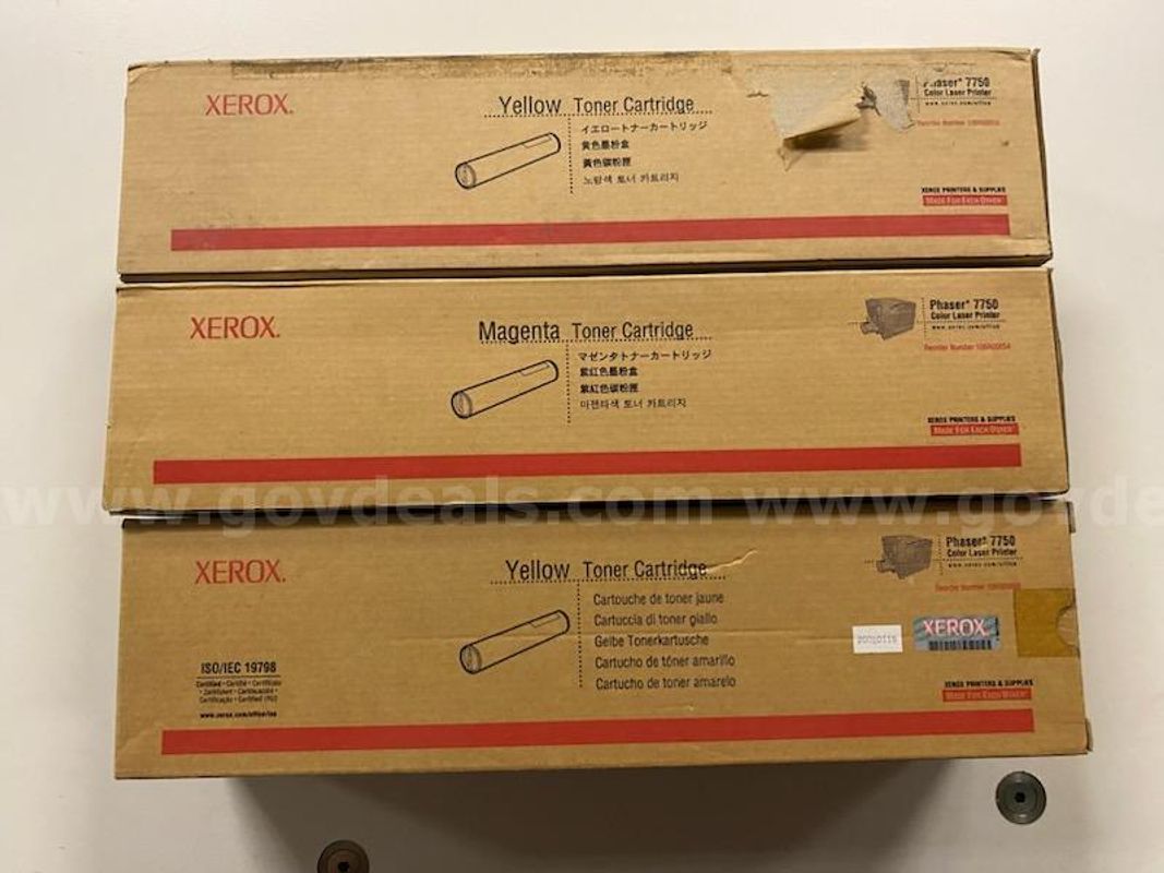 Xerox Phaser 7750 Toner Cartridges - 2 Yellow, 1 Magenta - OEM - Pick Up in Los Angeles